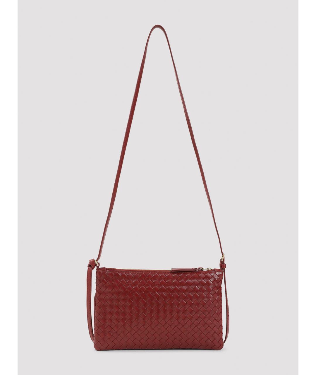 BOTTEGA VENETA Красная кожаная сумка через плечо, фото 2