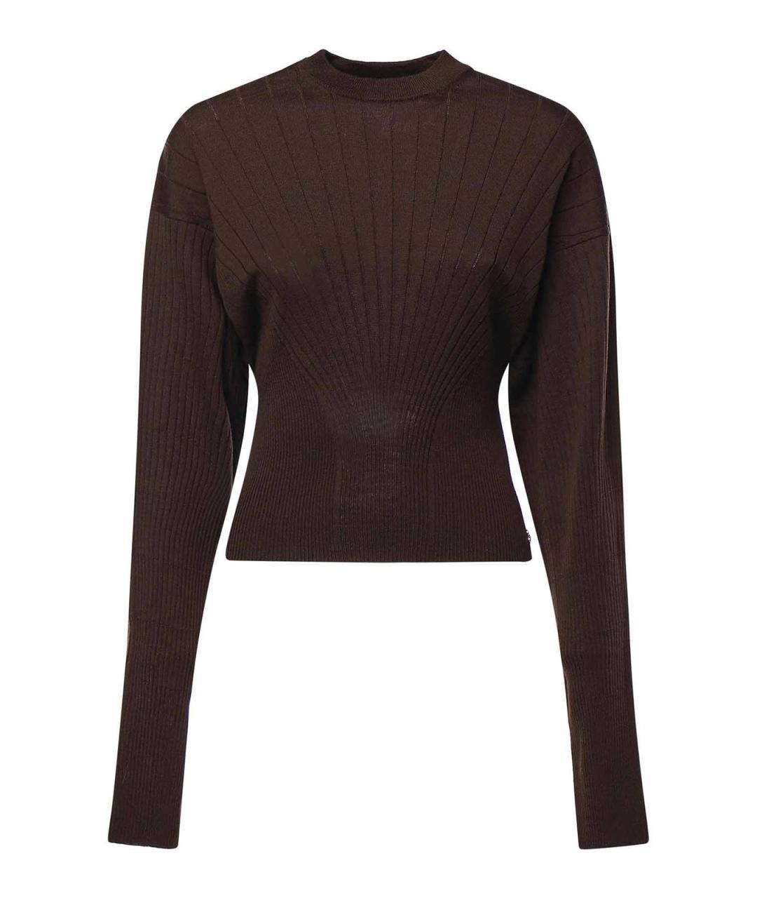 SPORTMAX Коричневый шерстяной джемпер / свитер, фото 1
