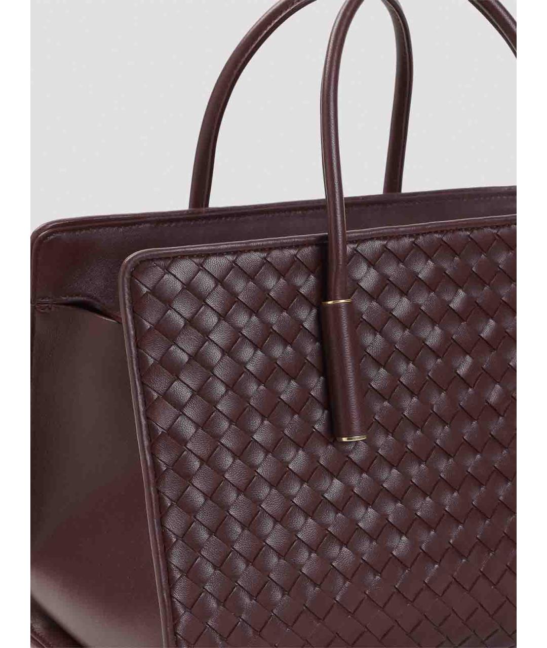 BOTTEGA VENETA Бордовая кожаная сумка тоут, фото 3