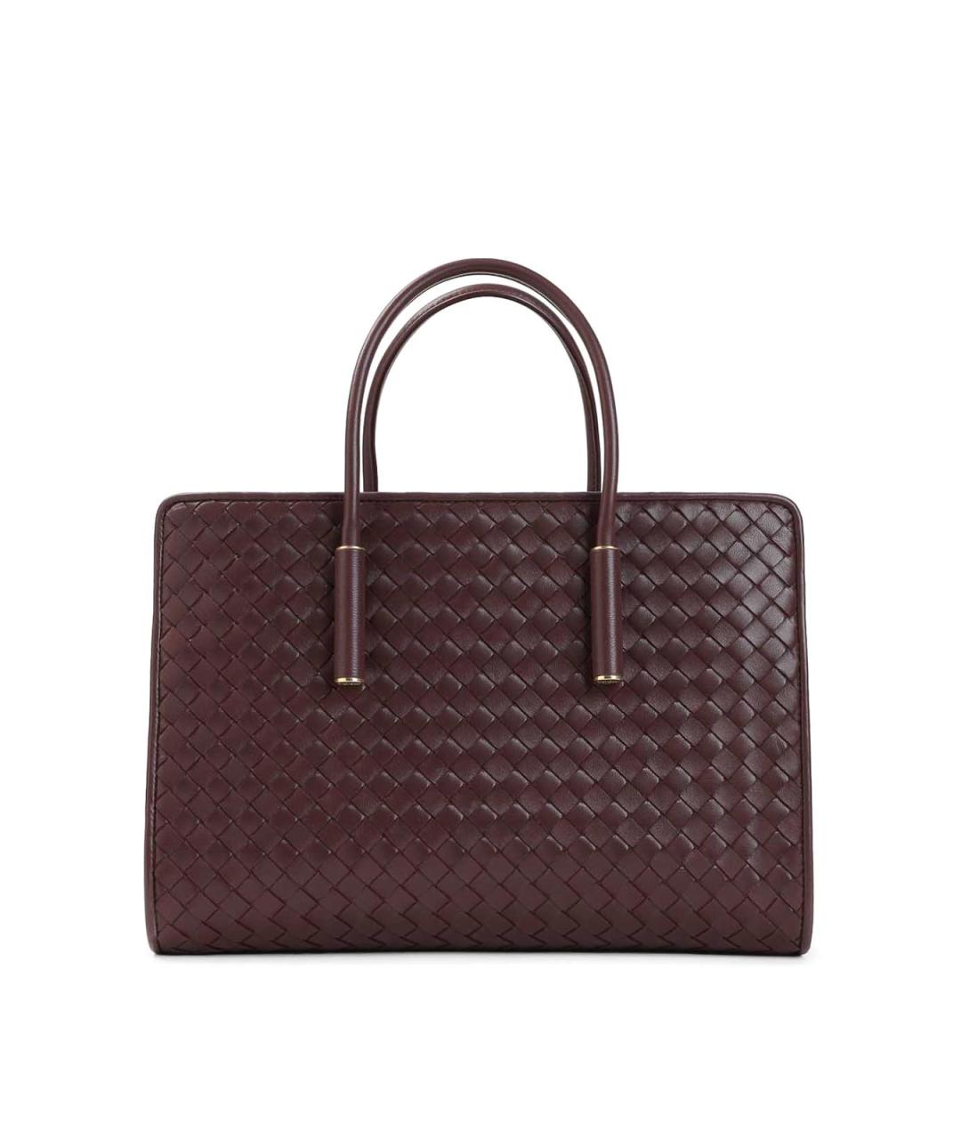 BOTTEGA VENETA Бордовая кожаная сумка тоут, фото 1