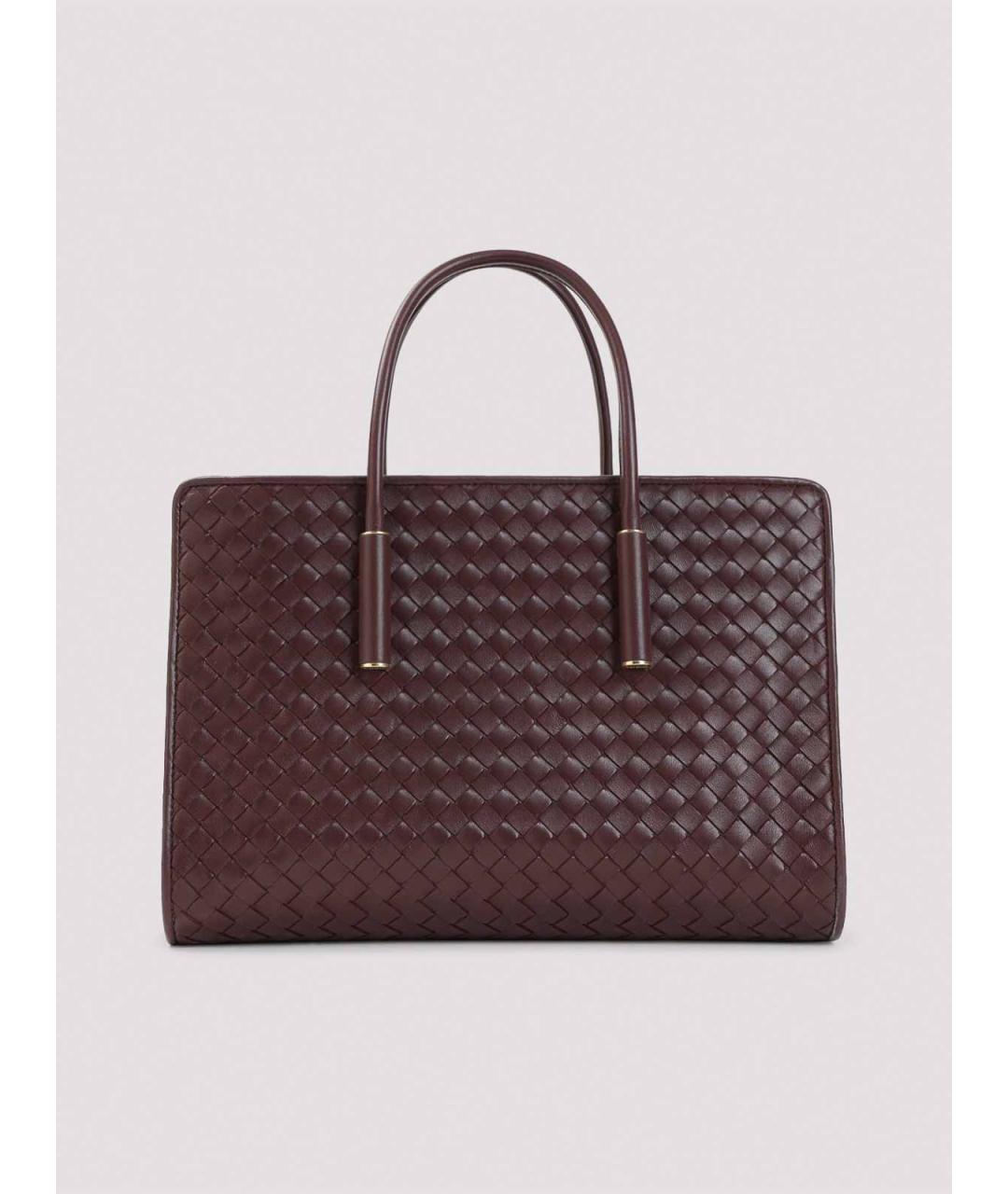 BOTTEGA VENETA Бордовая кожаная сумка тоут, фото 2