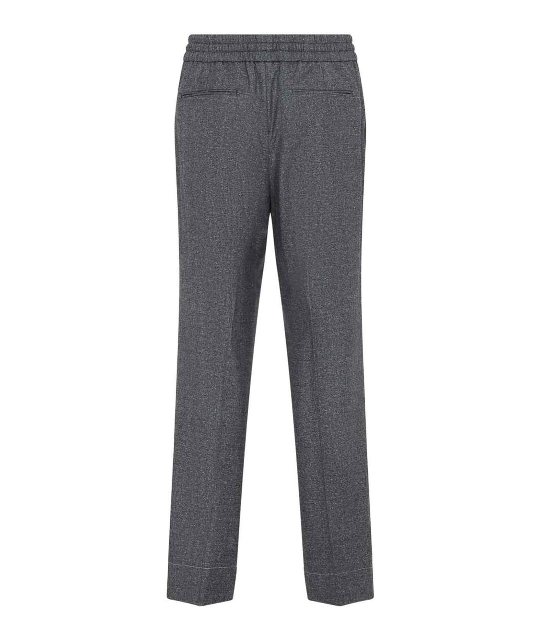 BRIONI Серые шерстяные повседневные брюки, фото 2