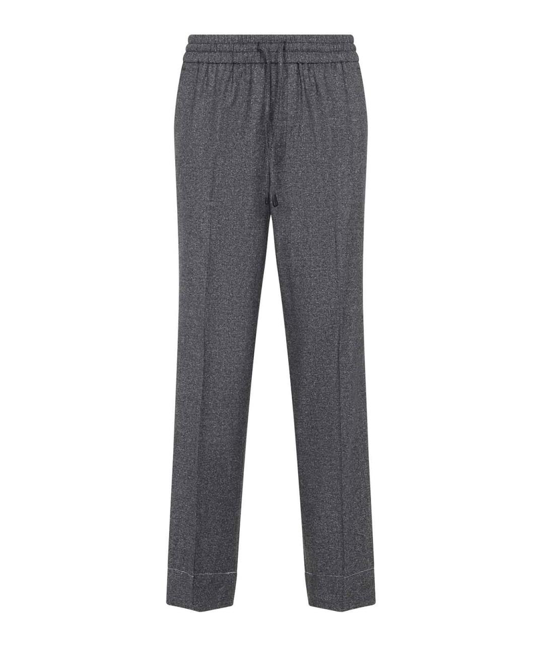 BRIONI Серые шерстяные повседневные брюки, фото 1