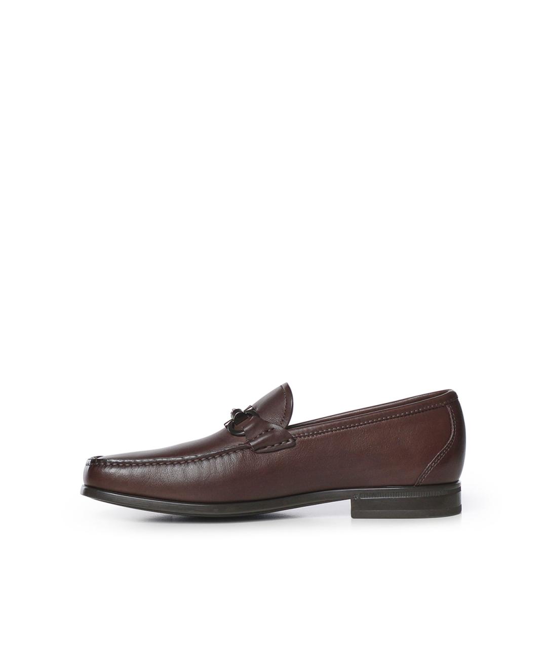FERRAGAMO Коричневые кожаные лоферы, фото 3