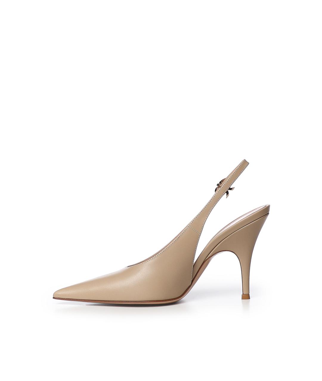 GIANVITO ROSSI Бежевые кожаные туфли, фото 3