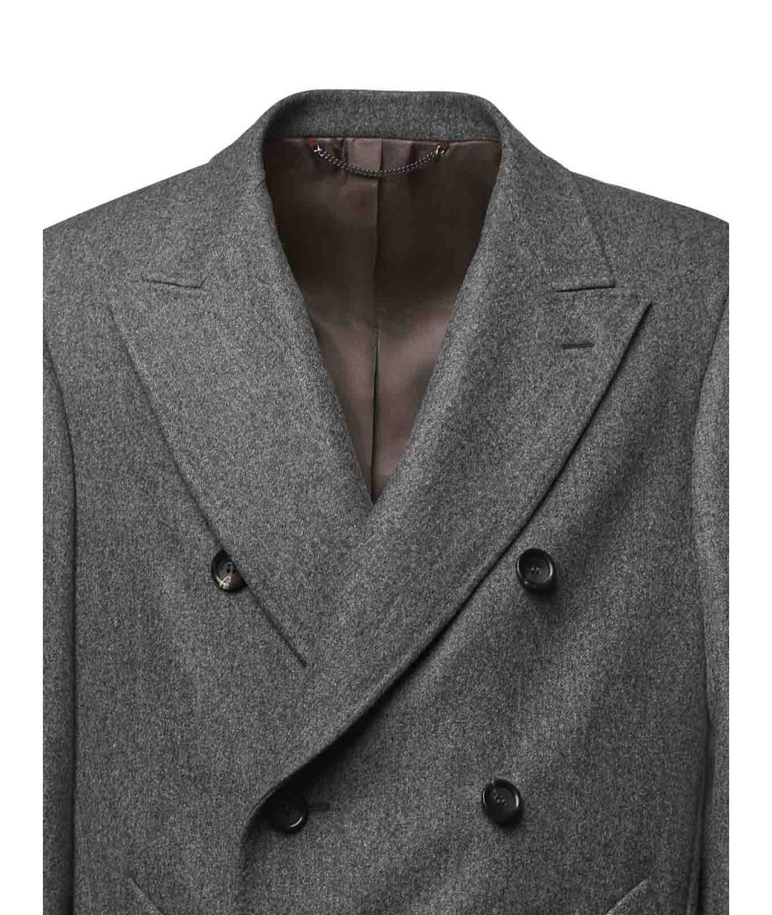 CANALI Серое шерстяное пальто, фото 3