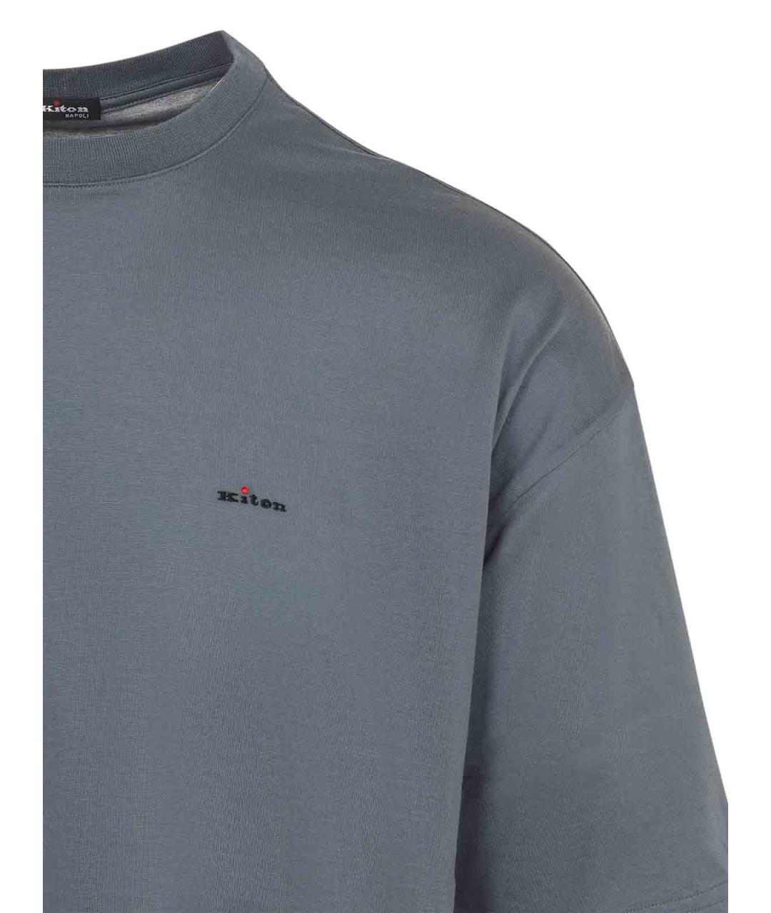 KITON Серая хлопковая футболка, фото 3
