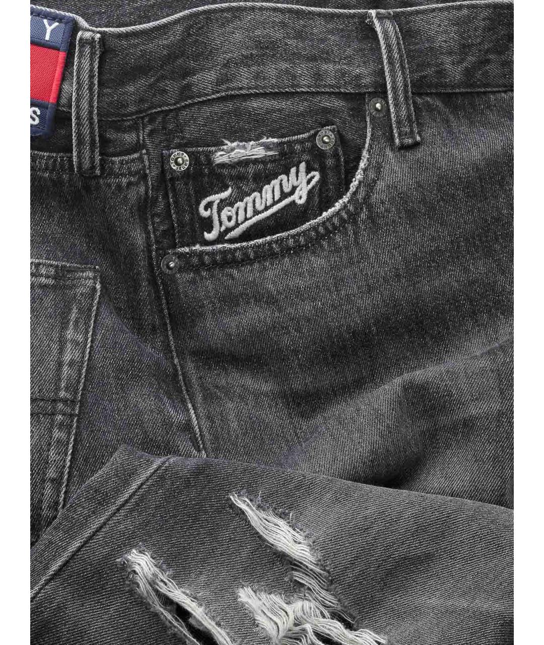 TOMMY HILFIGER Черные хлопковые прямые джинсы, фото 2