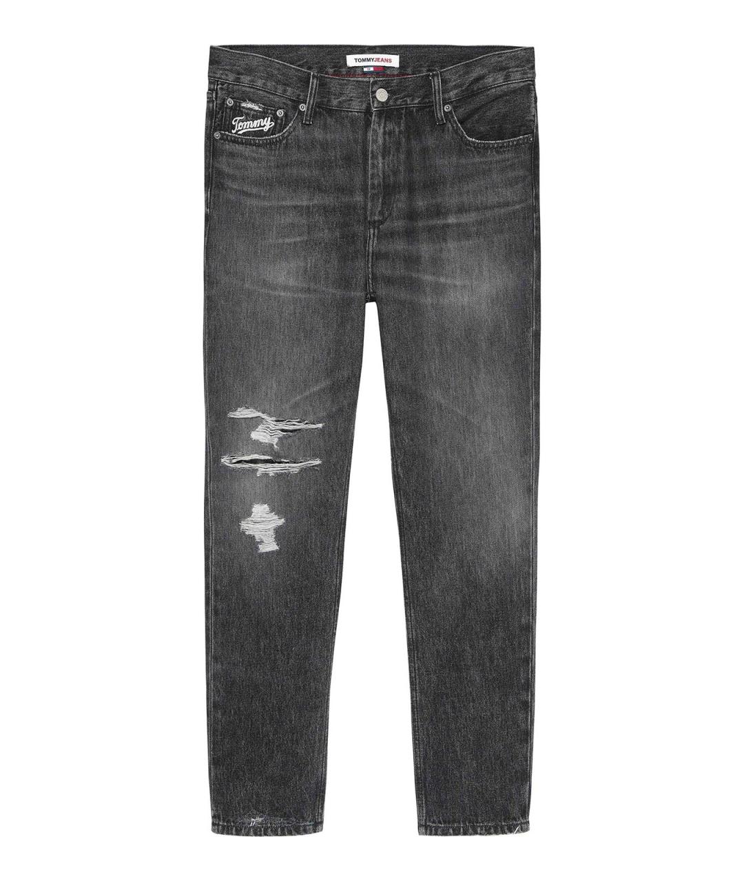 TOMMY HILFIGER Черные хлопковые прямые джинсы, фото 1