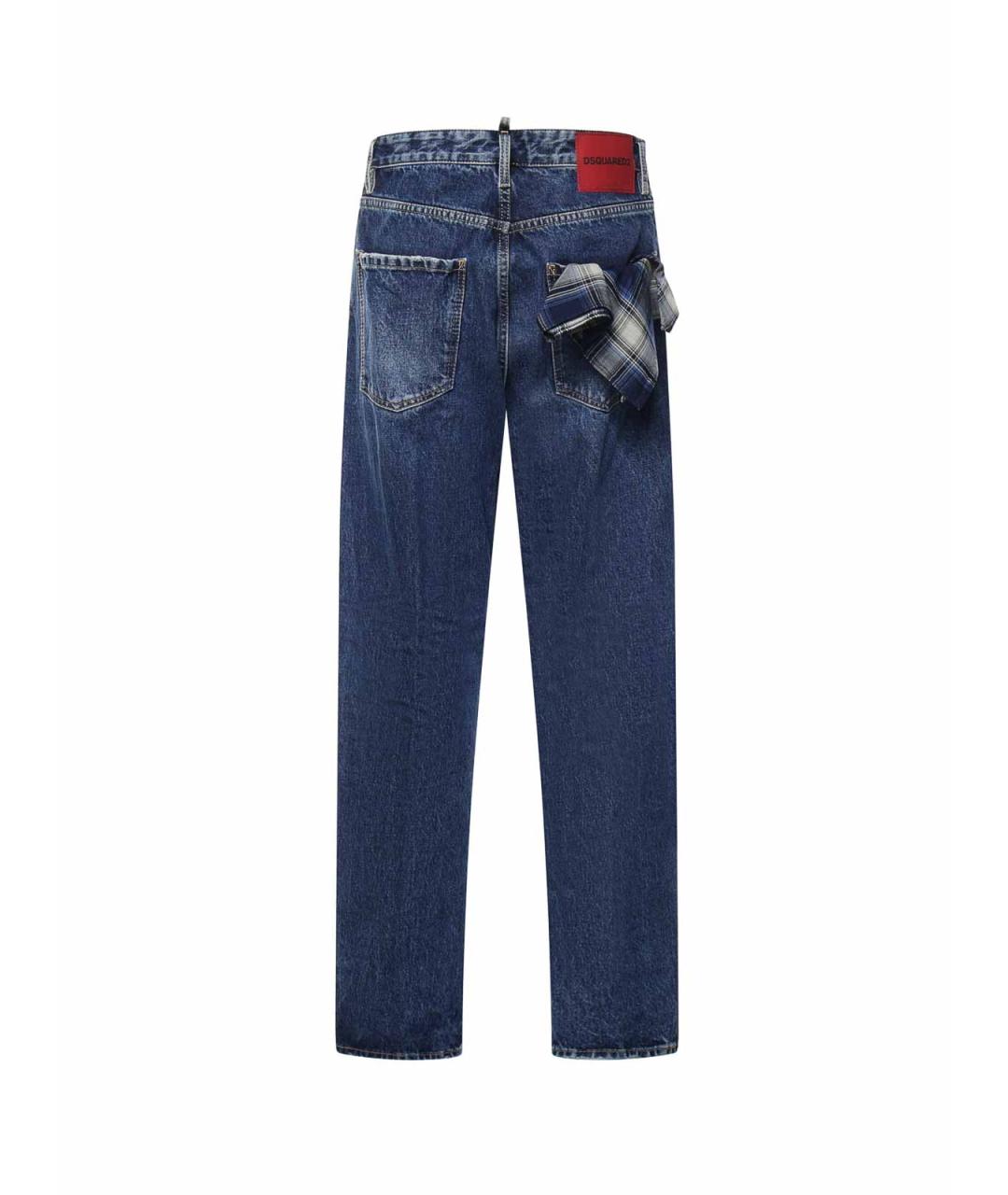 DSQUARED2 Синие хлопковые прямые джинсы, фото 3