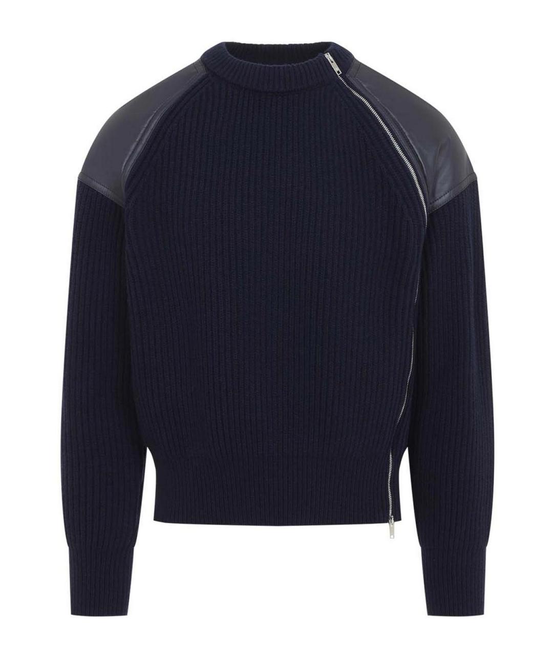 BOTTEGA VENETA Темно-синий шерстяной джемпер / свитер, фото 1
