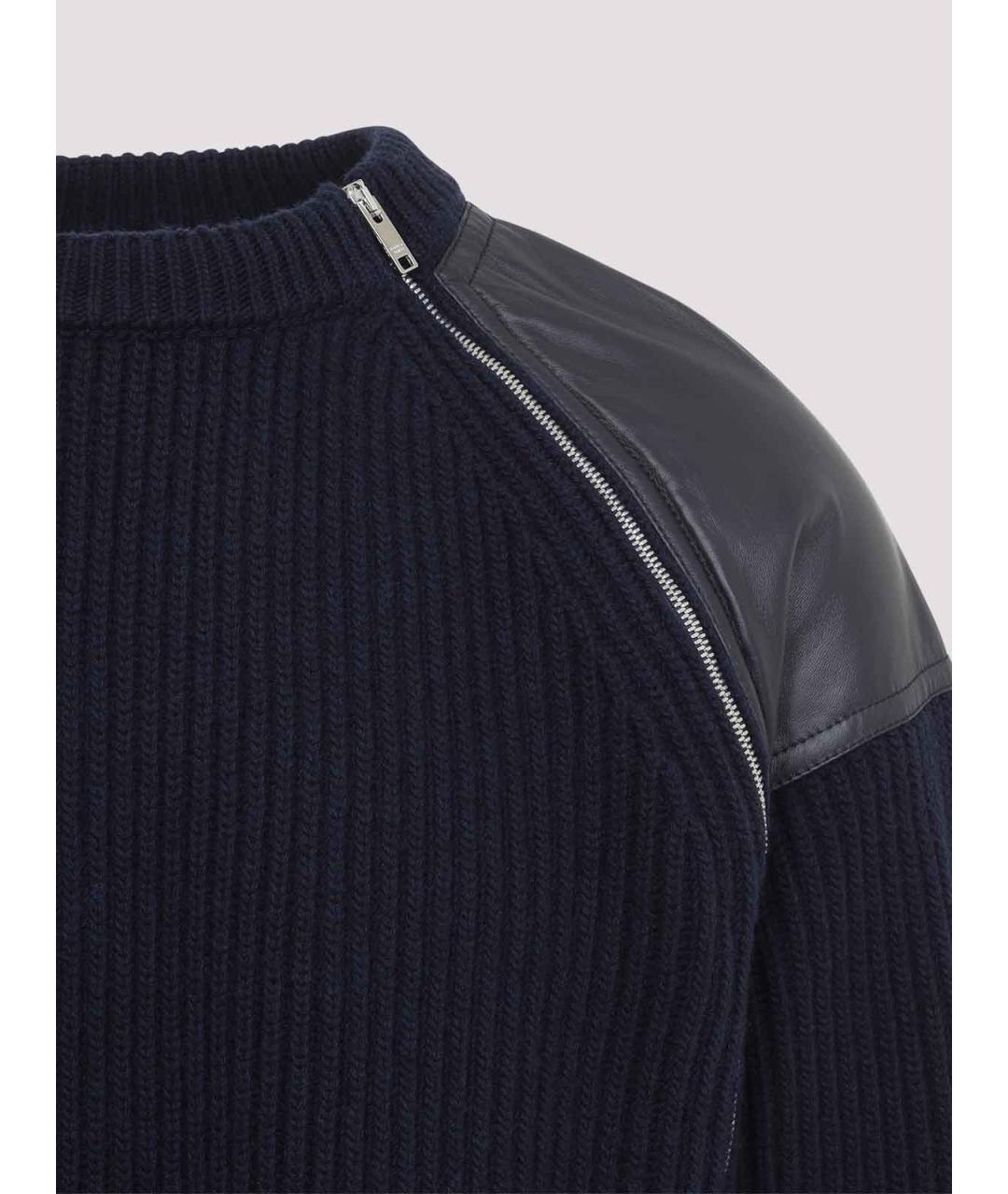 BOTTEGA VENETA Темно-синий шерстяной джемпер / свитер, фото 3