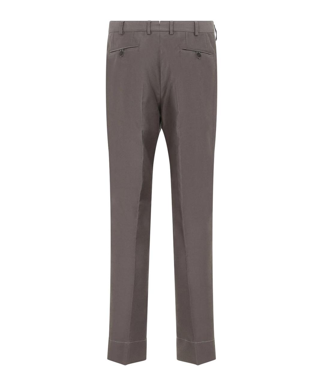 BRIONI Коричневые хлопковые повседневные брюки, фото 2