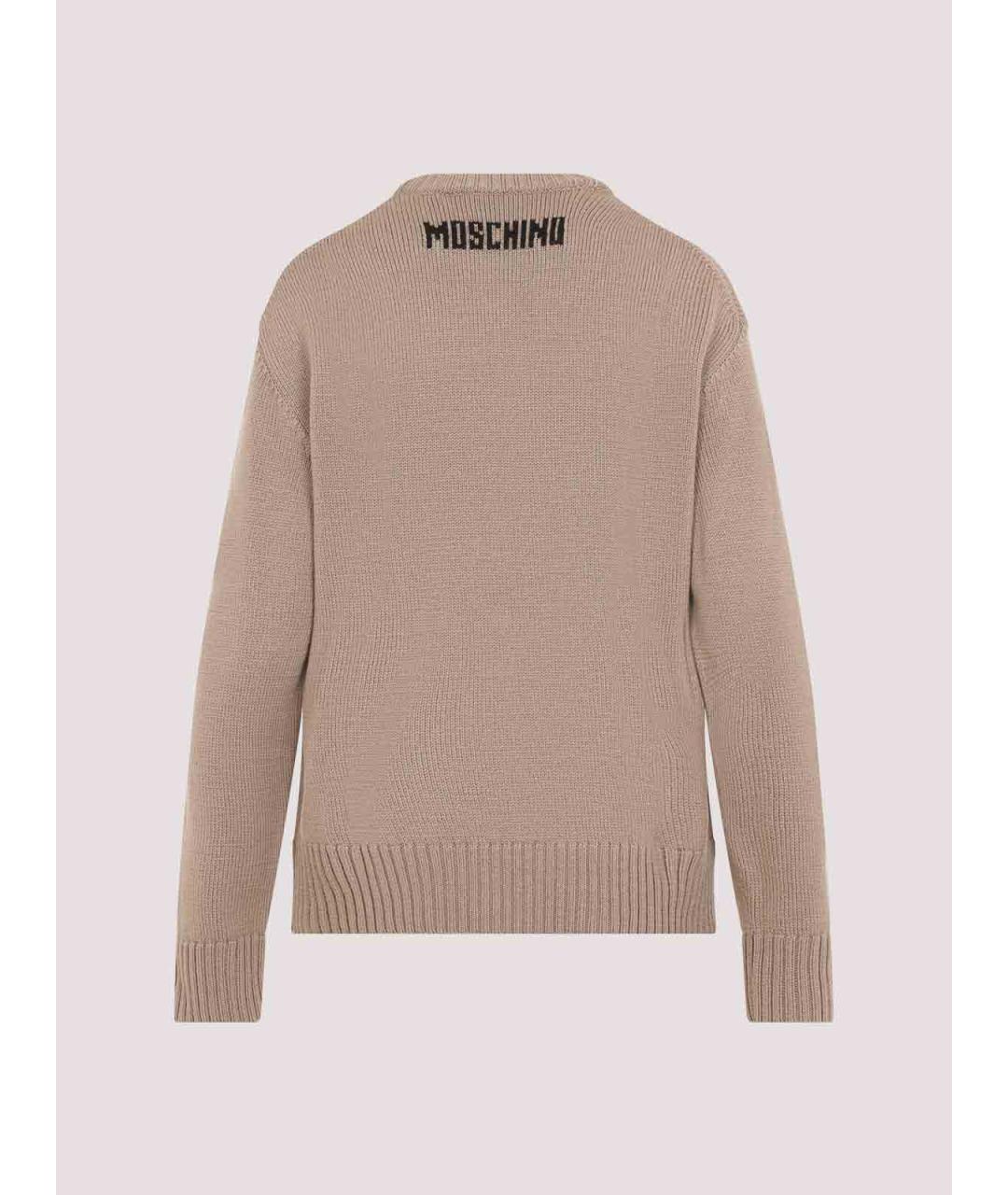MOSCHINO Бежевый шерстяной джемпер / свитер, фото 2