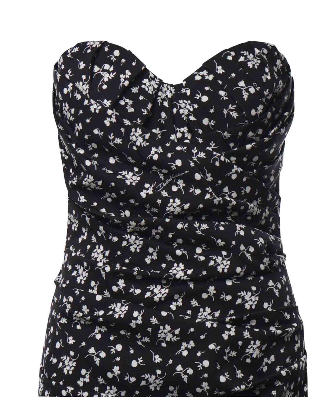 DOLCE&GABBANA Черное шелковое коктейльное платье, фото 3