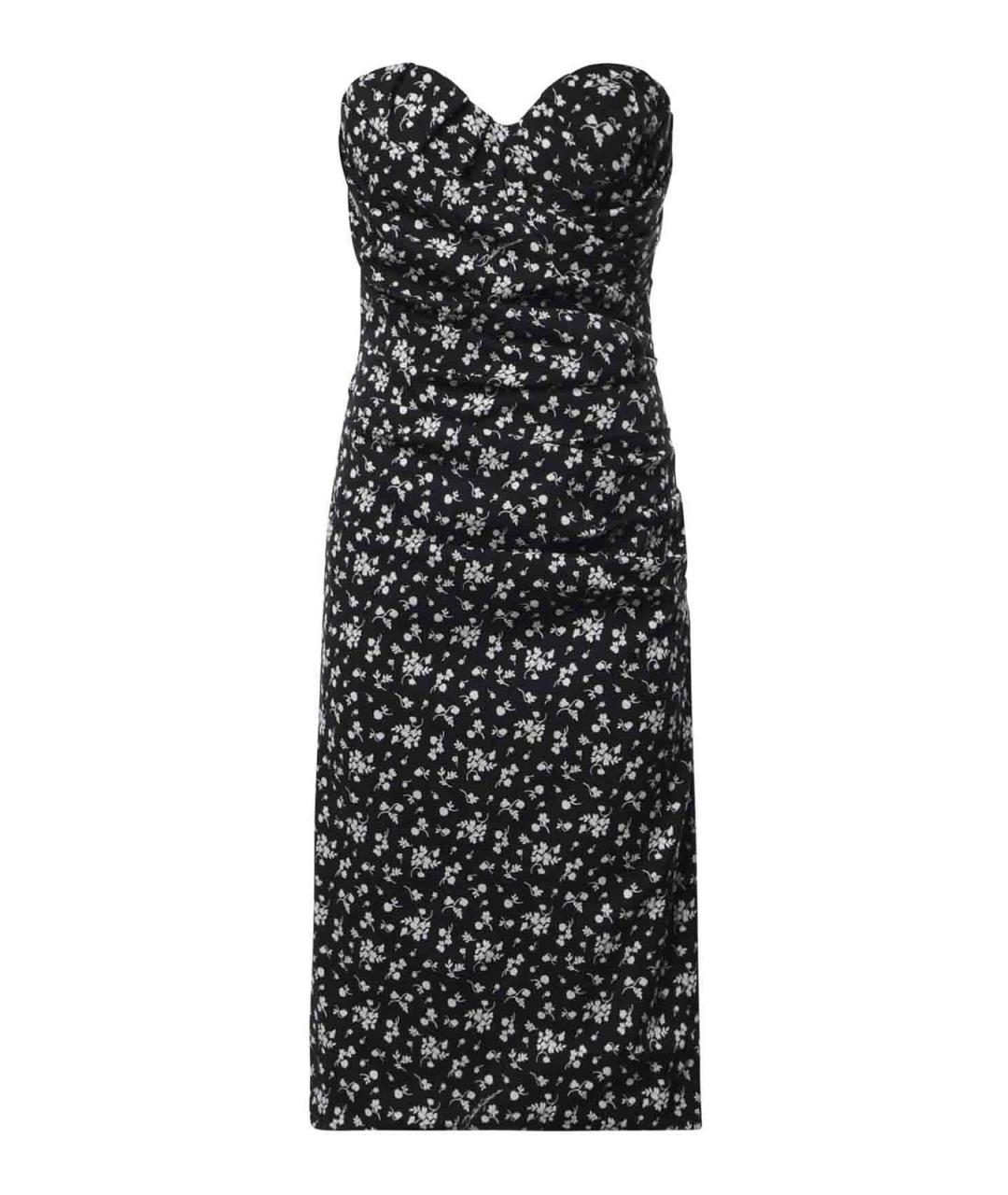 DOLCE&GABBANA Черное шелковое коктейльное платье, фото 1