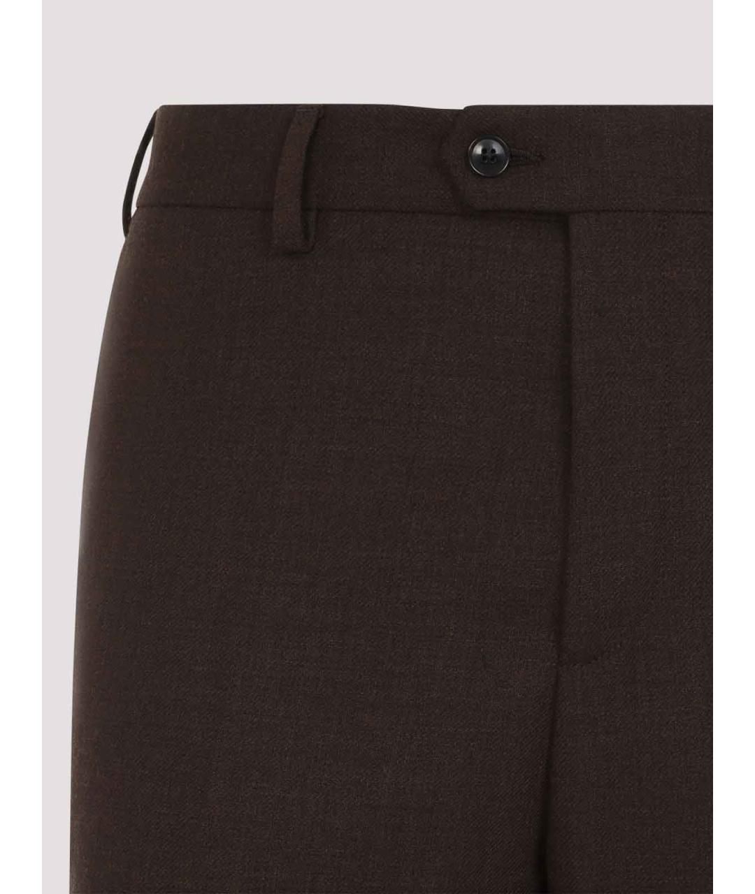 PAUL SMITH Коричневые шерстяные повседневные брюки, фото 2