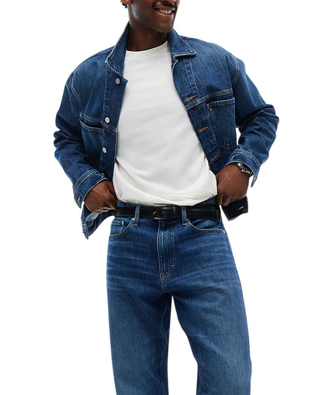 TOMMY HILFIGER Синие хлопковые прямые джинсы, фото 7