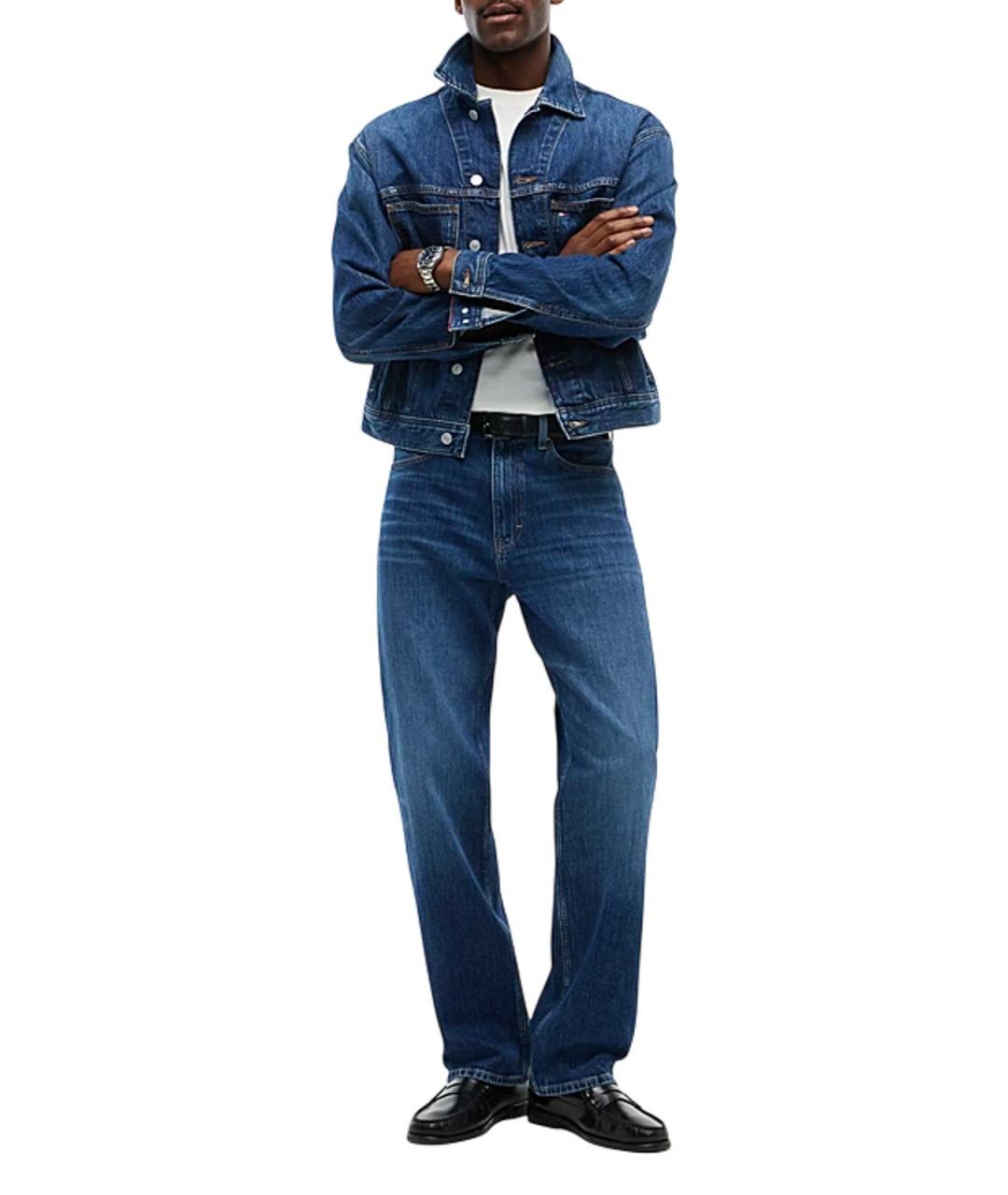 TOMMY HILFIGER Синие хлопковые прямые джинсы, фото 6