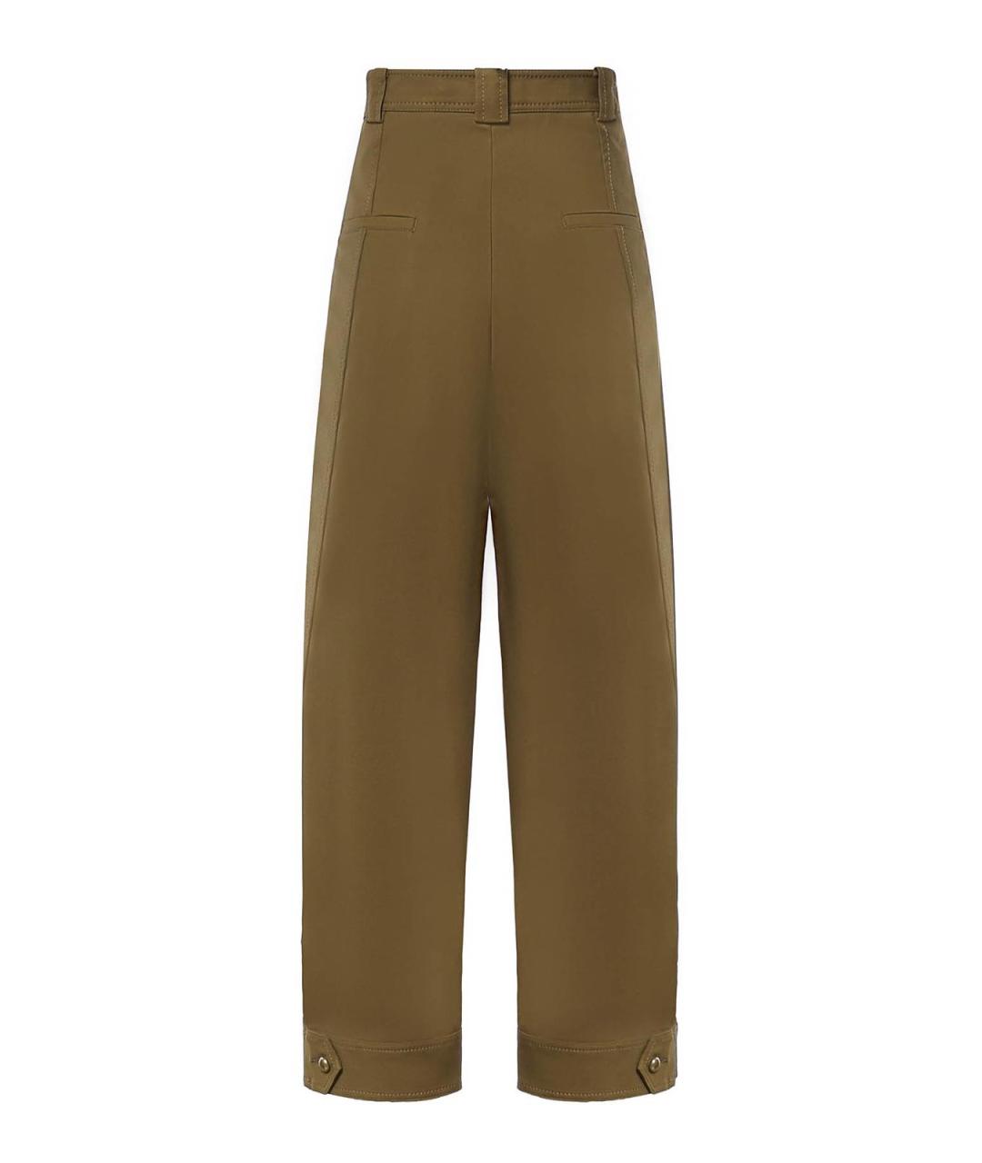 MAX MARA Зеленые хлопковые брюки широкие, фото 2