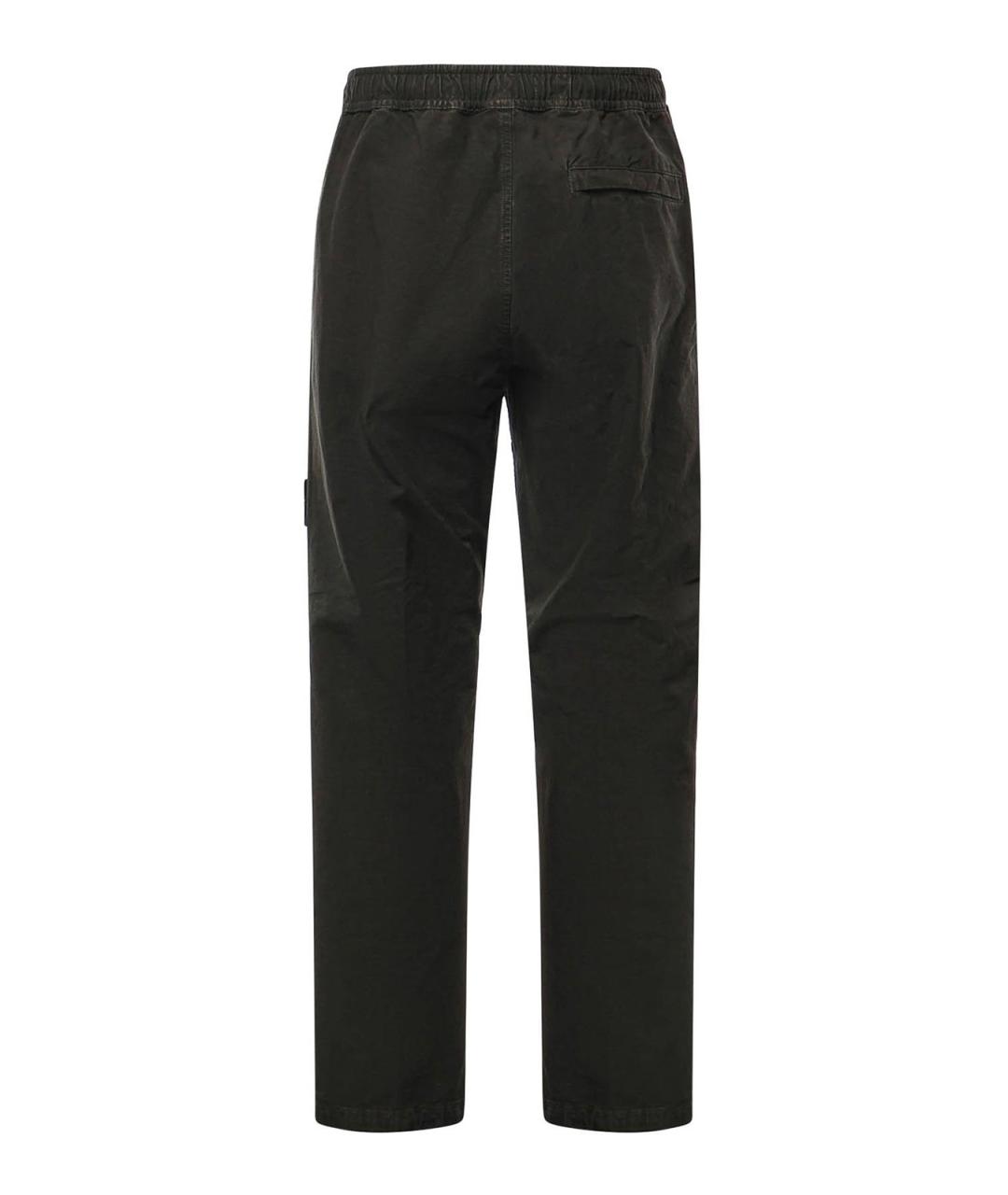 STONE ISLAND Черные хлопковые повседневные брюки, фото 2