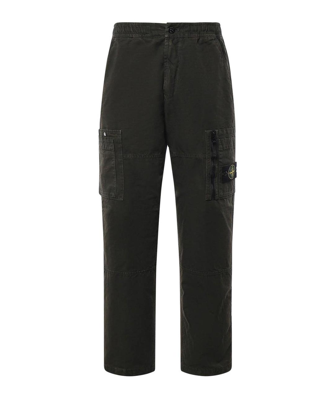 STONE ISLAND Черные хлопковые повседневные брюки, фото 1