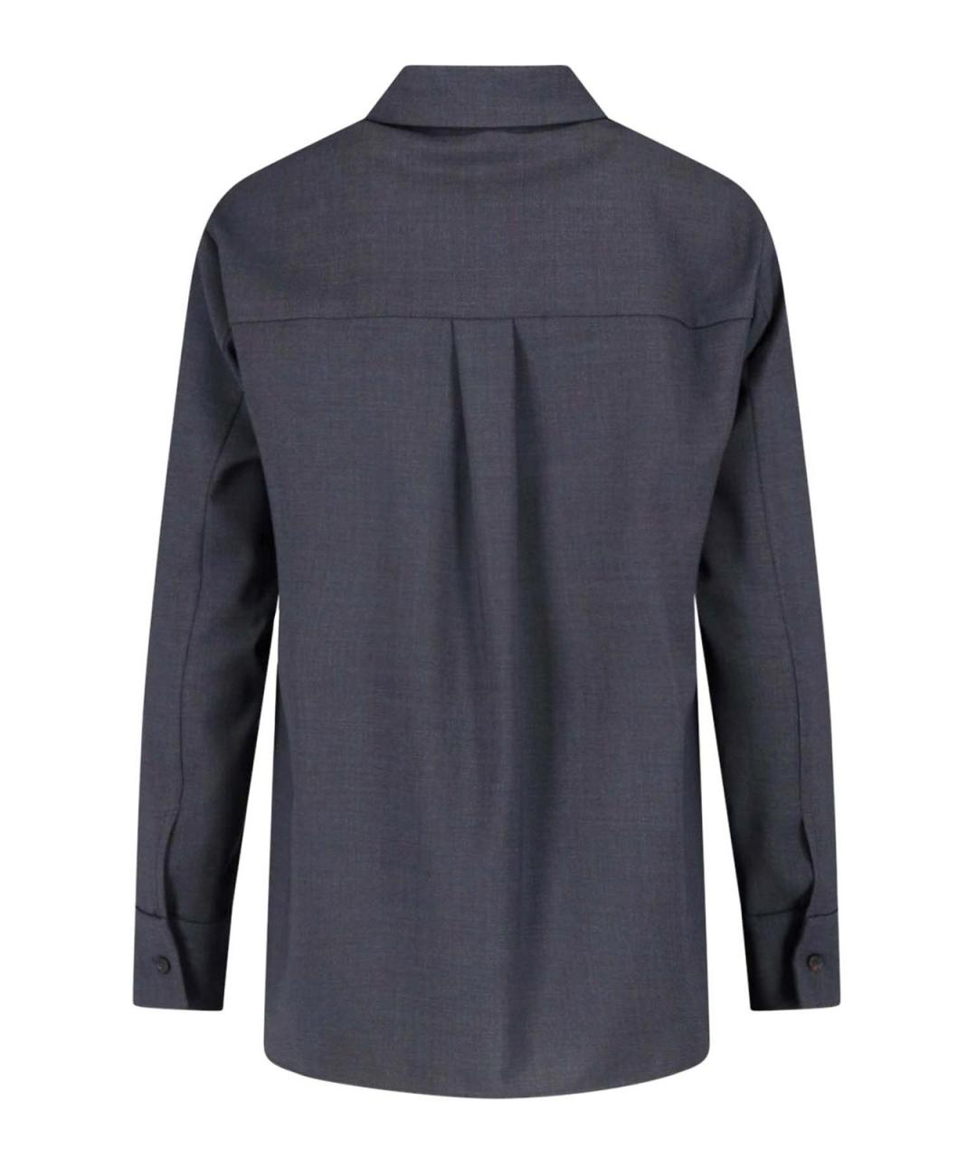 'S MAX MARA Серая шерстяная рубашка, фото 2