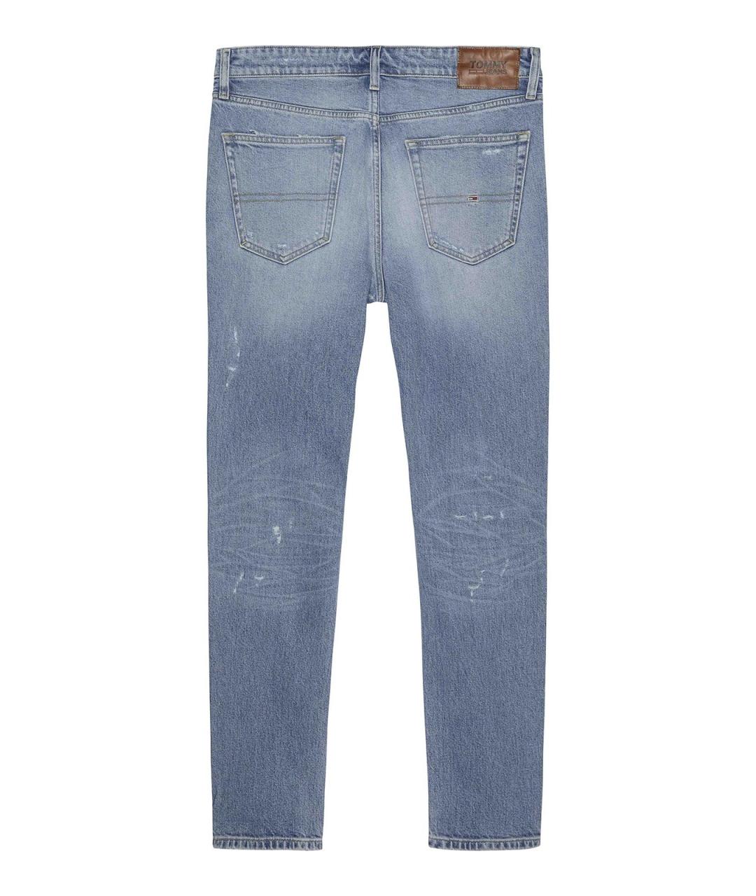 TOMMY HILFIGER Голубые хлопковые прямые джинсы, фото 3