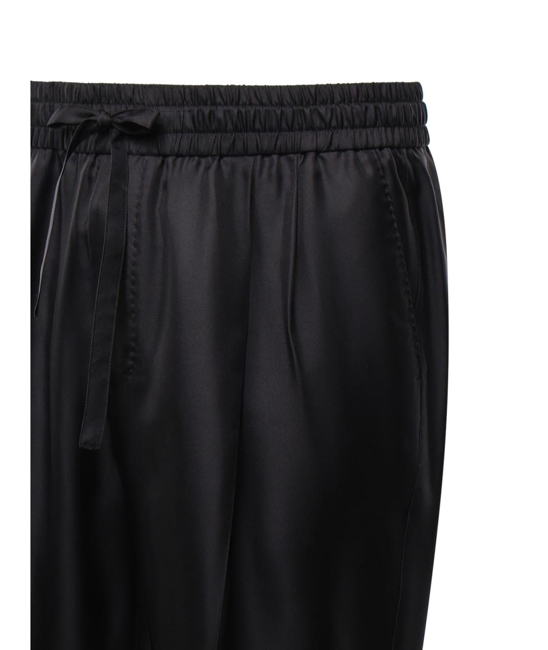 DOLCE&GABBANA Черные шелковые повседневные брюки, фото 3