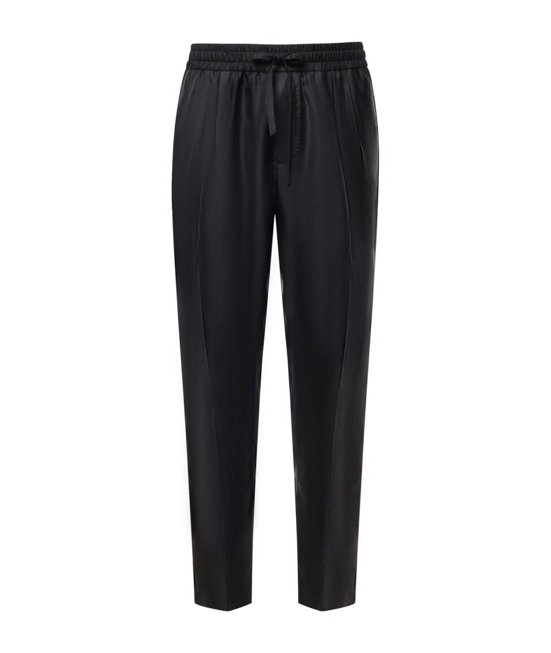 DOLCE&GABBANA Черные шелковые повседневные брюки, фото 1