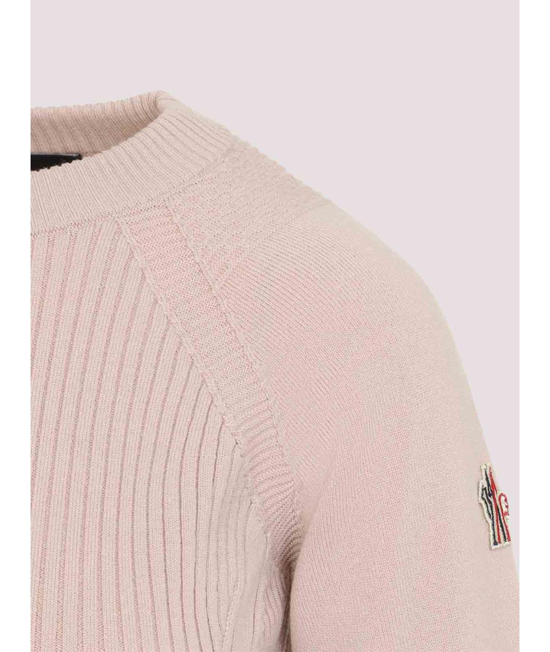 MONCLER Розовый шерстяной джемпер / свитер, фото 3