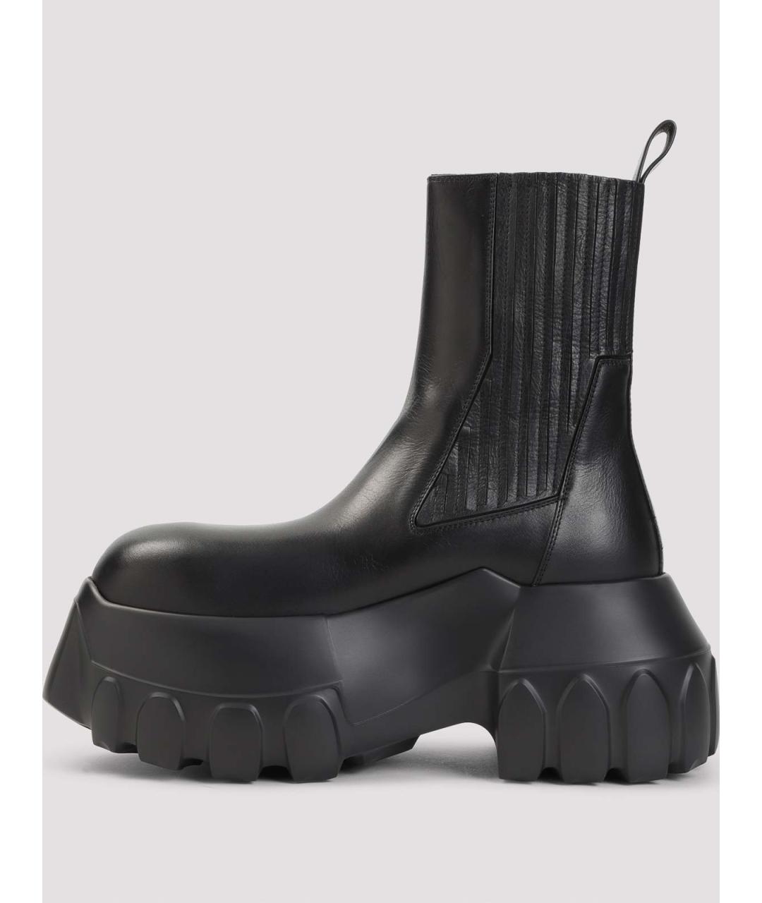 RICK OWENS Черные кожаные высокие ботинки, фото 3