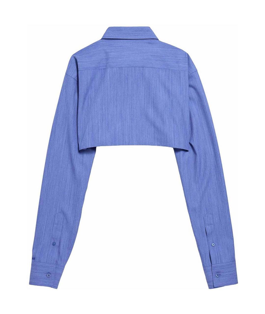 BALENCIAGA Синяя вискозная рубашка, фото 2
