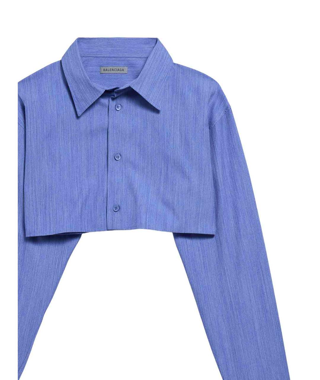 BALENCIAGA Синяя вискозная рубашка, фото 3
