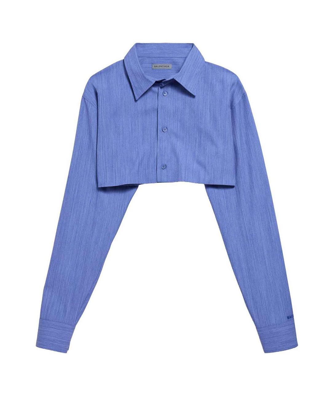 BALENCIAGA Синяя вискозная рубашка, фото 1