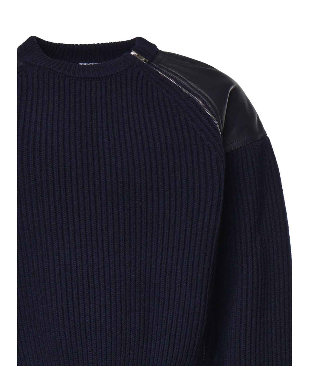 BOTTEGA VENETA Темно-синий шерстяной джемпер / свитер, фото 3