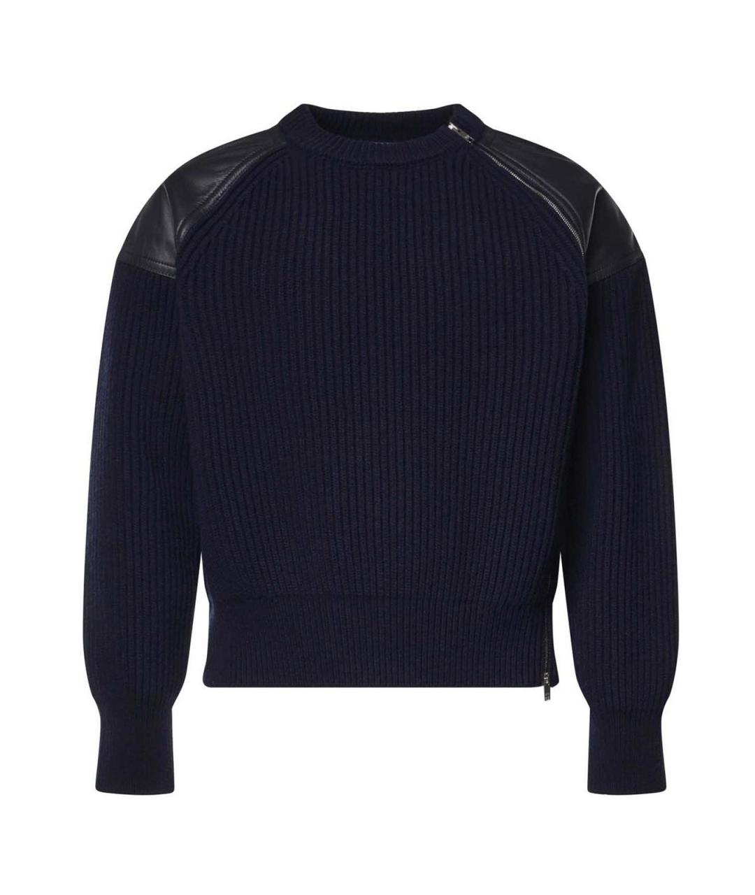 BOTTEGA VENETA Темно-синий шерстяной джемпер / свитер, фото 1