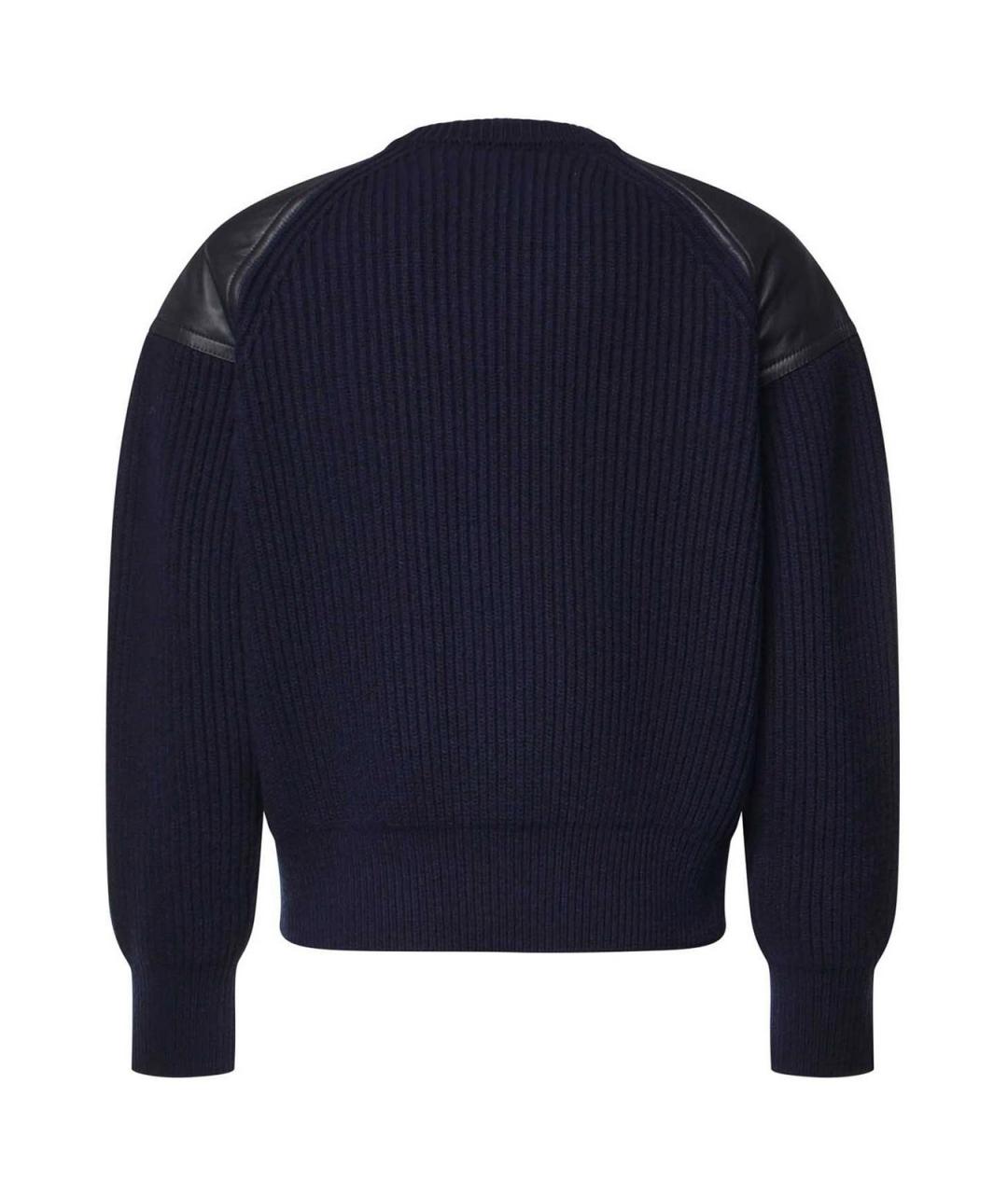 BOTTEGA VENETA Темно-синий шерстяной джемпер / свитер, фото 2