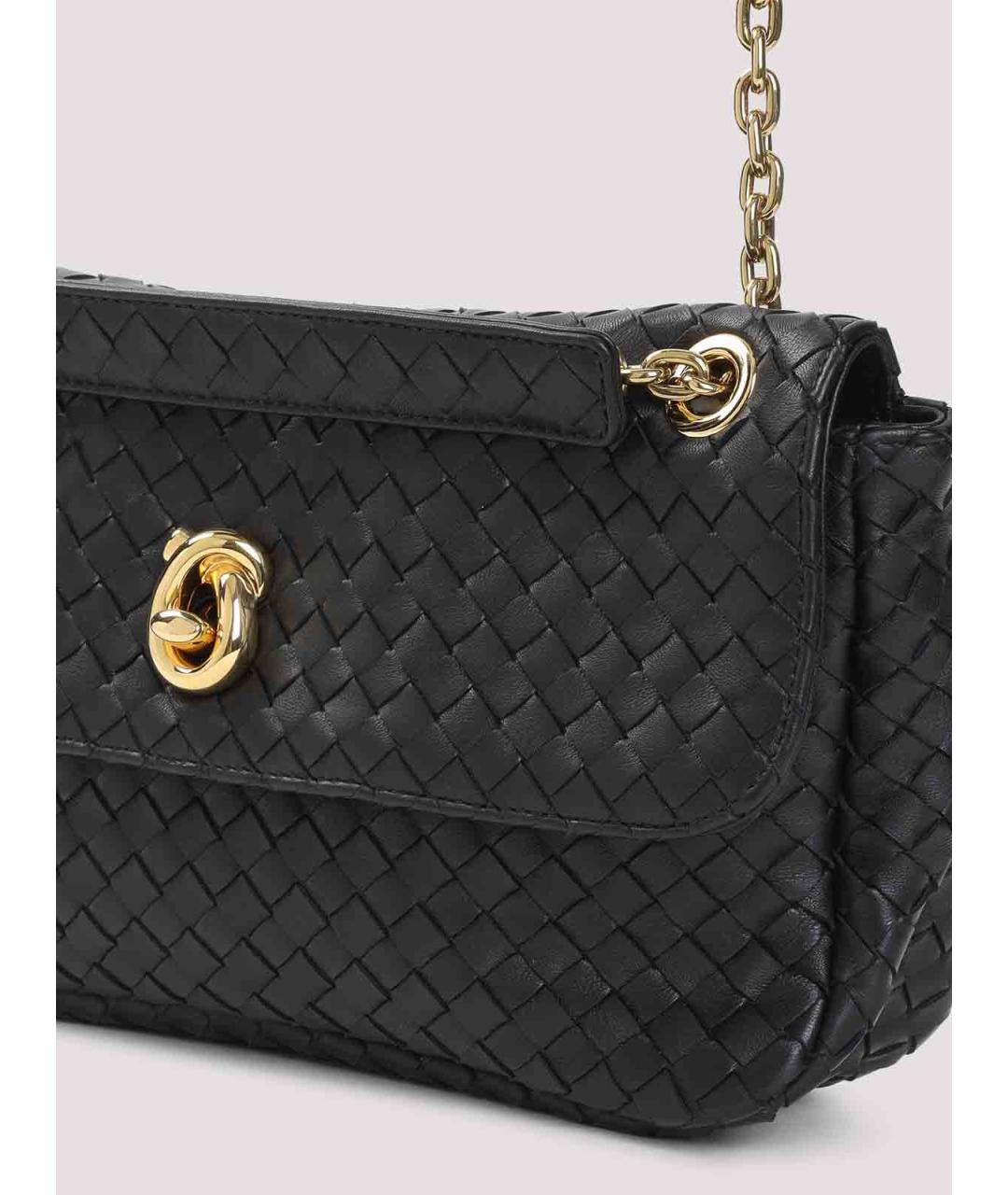 BOTTEGA VENETA Черная кожаная сумка через плечо, фото 3
