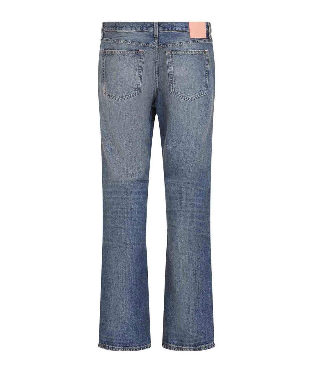 ACNE STUDIOS Голубые хлопковые прямые джинсы, фото 2