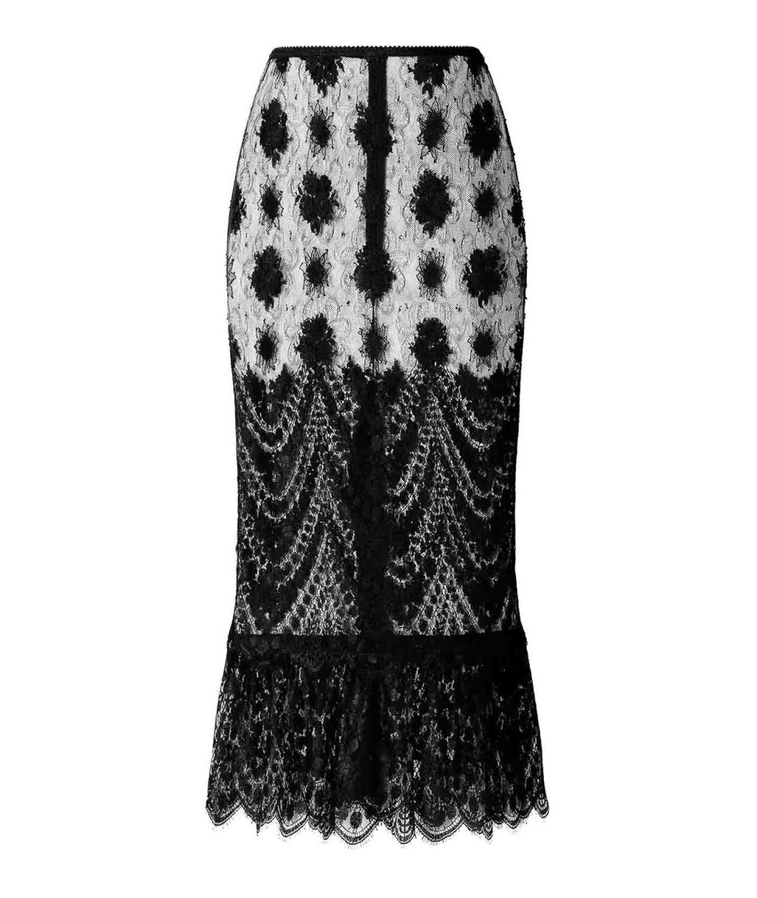 DOLCE&GABBANA Черная полиамидовая юбка макси, фото 2