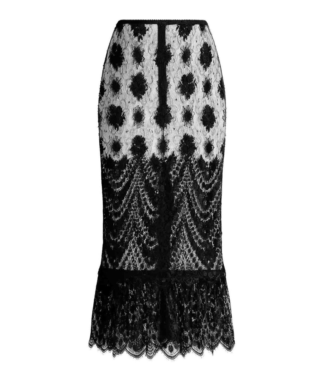 DOLCE&GABBANA Черная полиамидовая юбка макси, фото 1