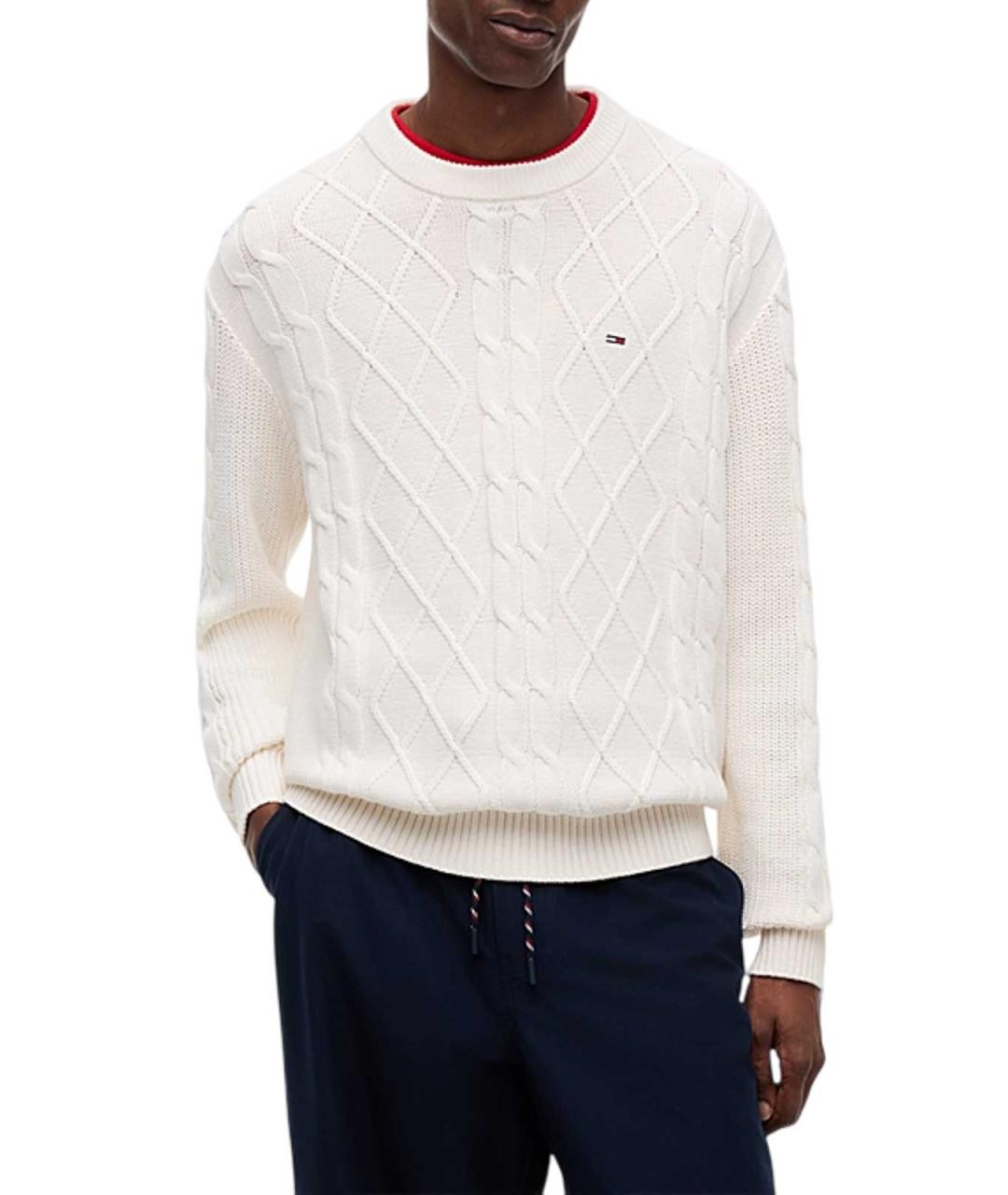 TOMMY HILFIGER Белый хлопковый джемпер / свитер, фото 3