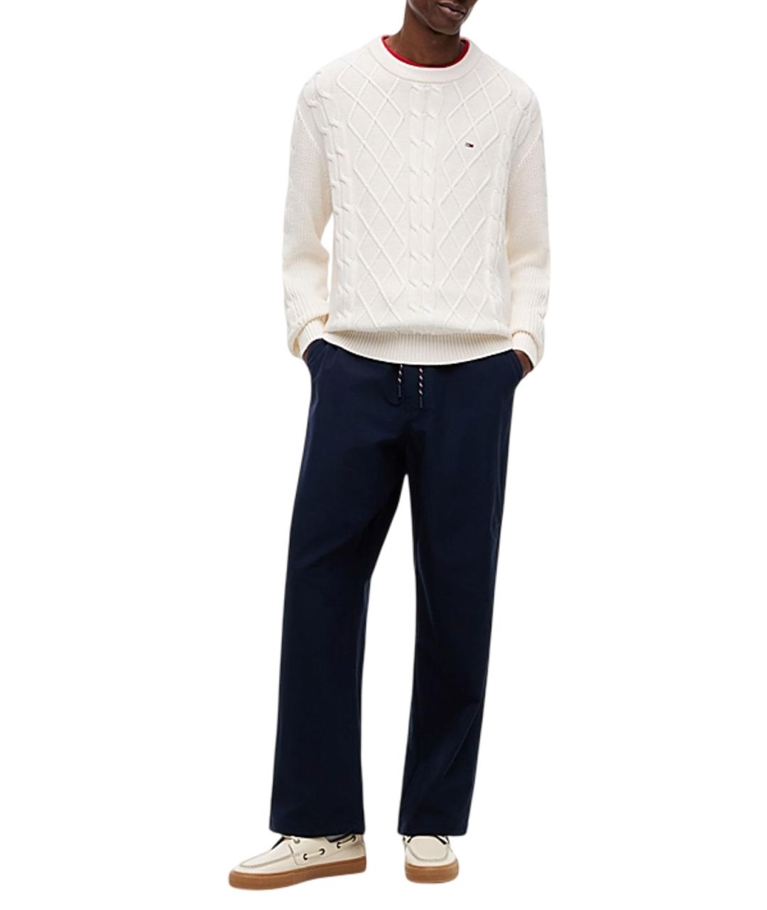 TOMMY HILFIGER Белый хлопковый джемпер / свитер, фото 6