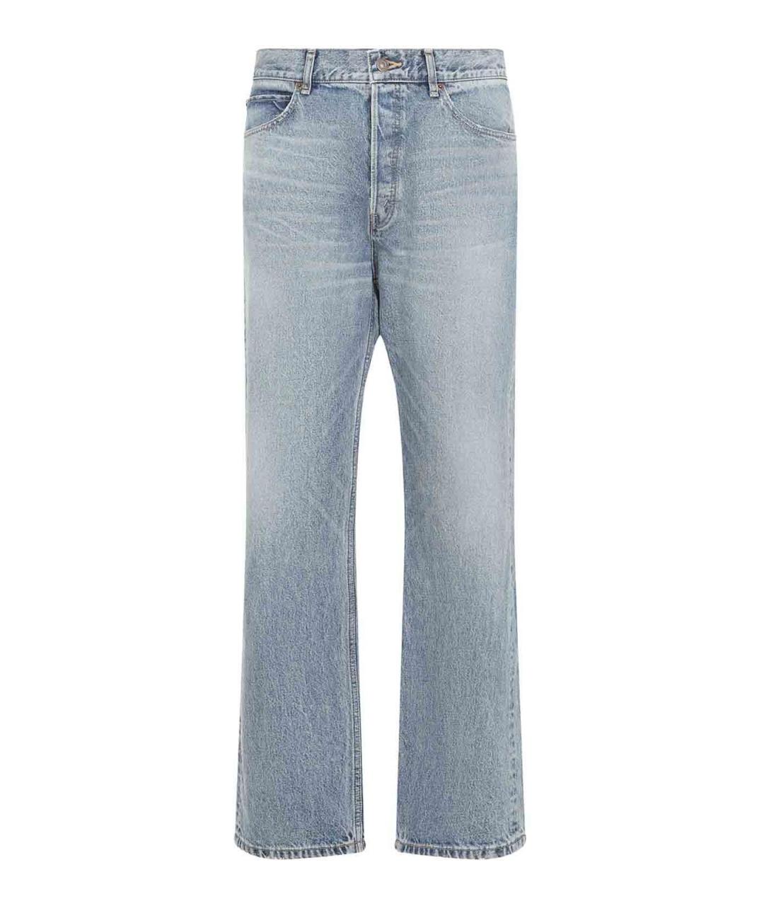 CELINE Голубые хлопковые прямые джинсы, фото 1