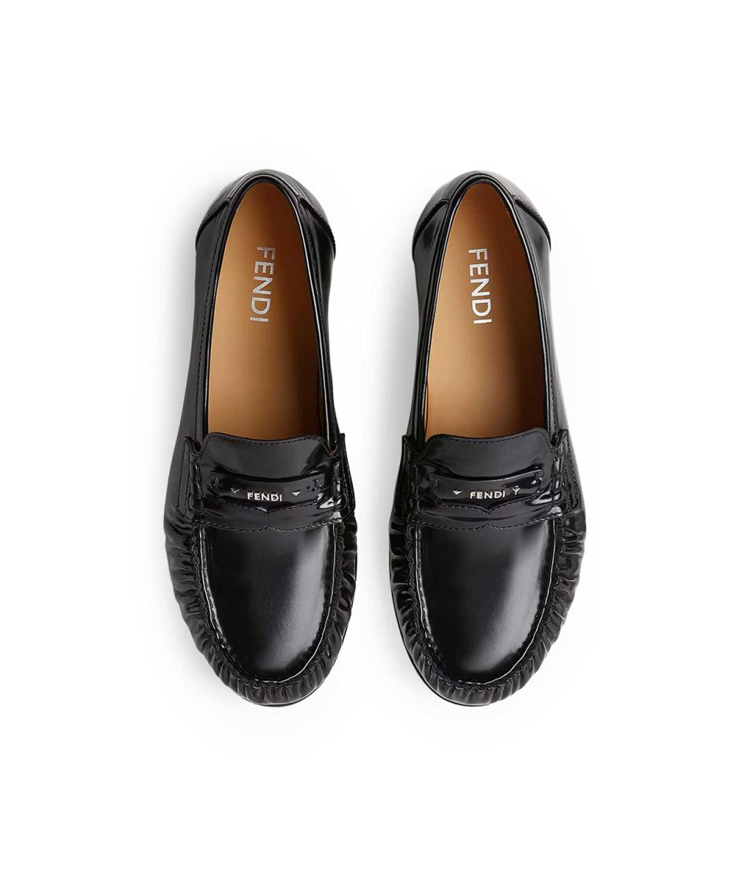 FENDI Черные лоферы из лакированной кожи, фото 3
