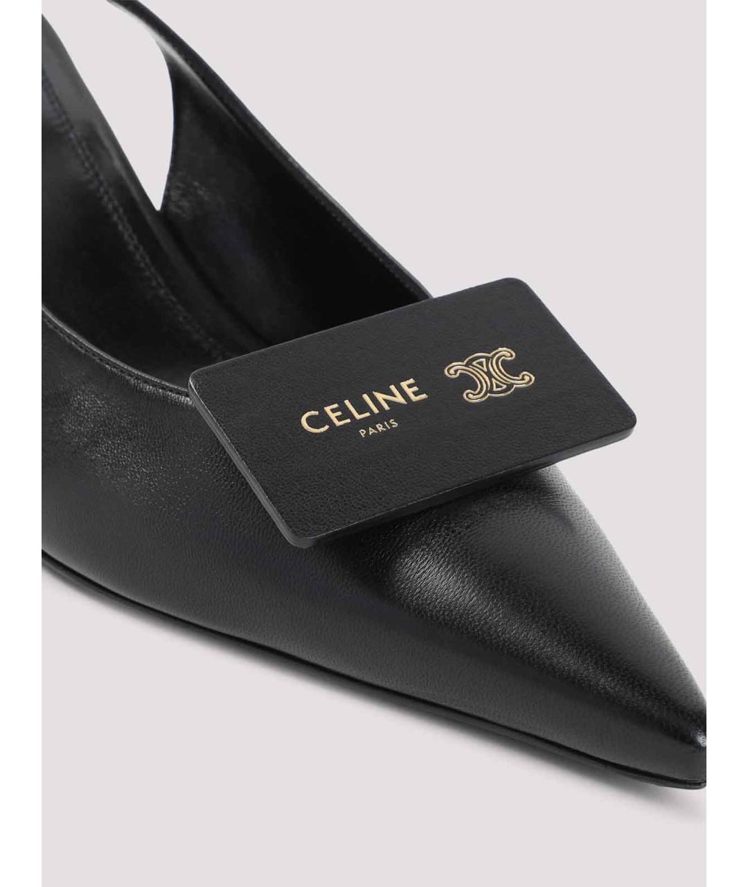 CELINE Черные кожаные туфли, фото 4