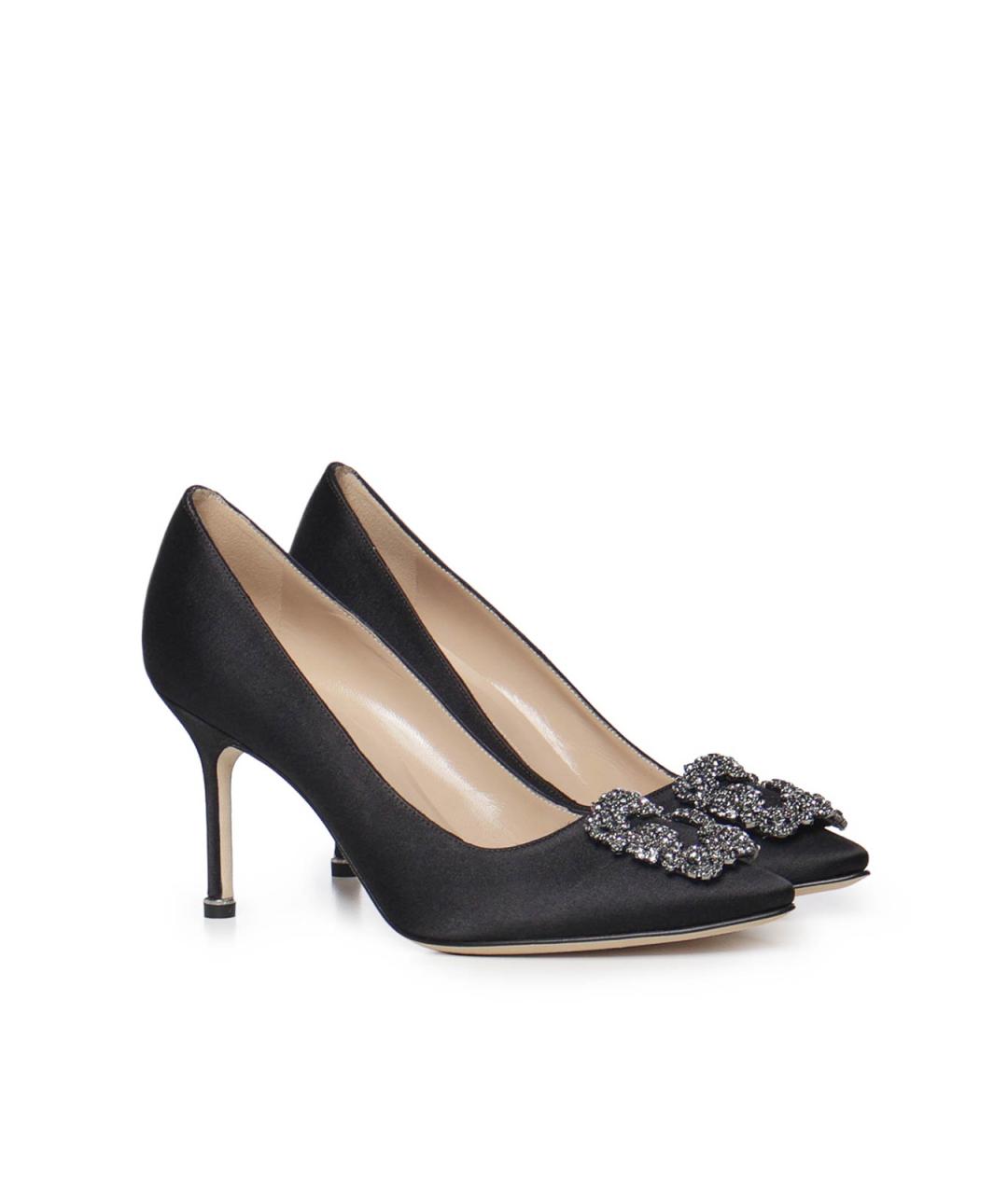 MANOLO BLAHNIK Черные текстильные туфли, фото 4