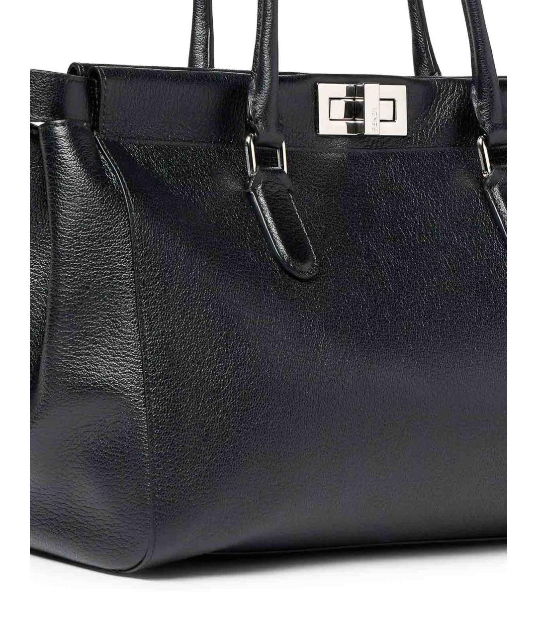 FENDI Черная кожаная сумка тоут, фото 3