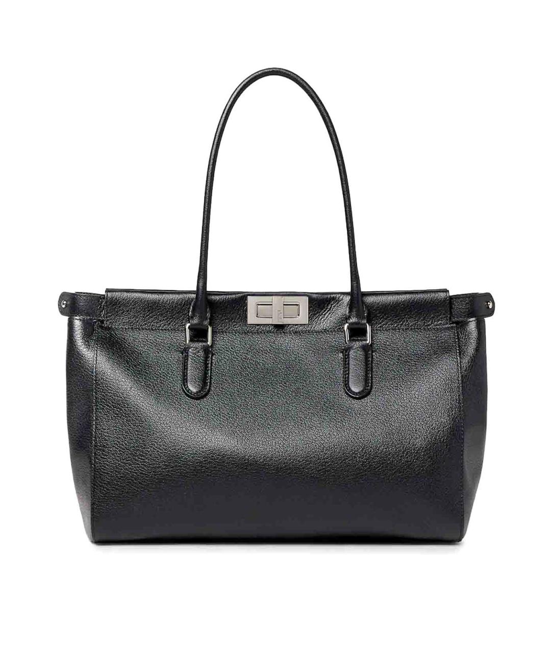 FENDI Черная кожаная сумка тоут, фото 1